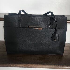 NWT KATE SPADE-MAIDEN WAY-Tote Bag-100% Leather-Saffiano-Black $398 Retail